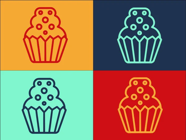 采购产品糕点松饼标志模板 简单的平面食物图标 — 图库矢量图片