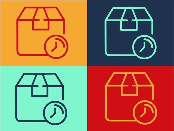 Pending Parcel Colorful Icon Set — ストックベクタ