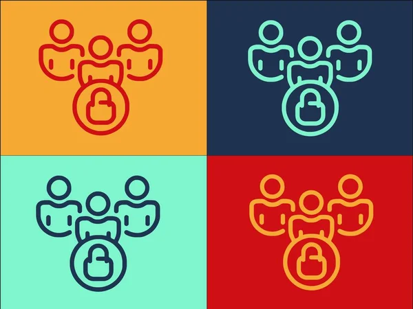 People Privacy Logo Template Egyszerű Lapos Ikon Magánélet Emberek Technológia — Stock Vector