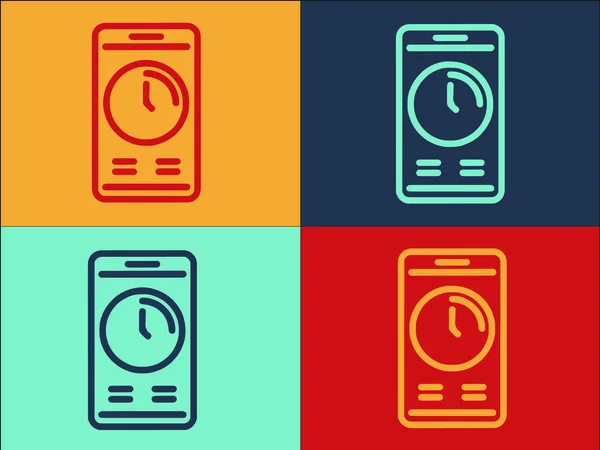 電話時間管理ロゴテンプレート 時間のシンプルなフラットアイコン ビジネス — ストックベクタ