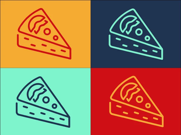 Elmalı Turta Logo Şablonu Basit Düz Turta Simgesi Tatlı Pasta — Stok Vektör