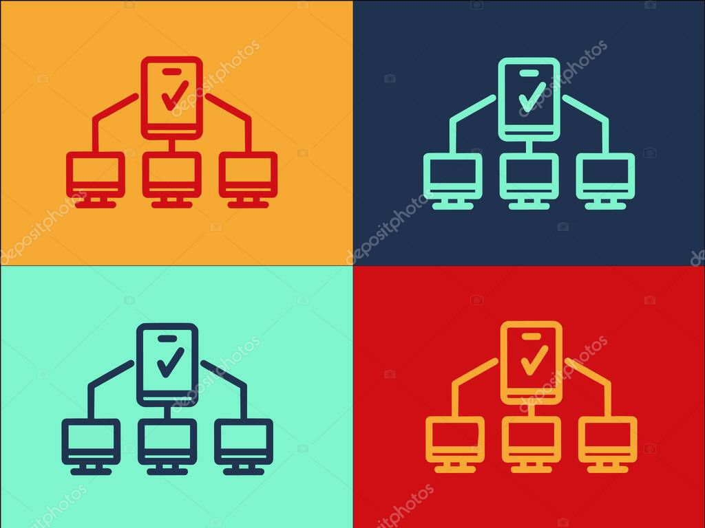Multi Factor Authentication Logo Template, Simple Flat Icon Of Technology, Authentication, Security