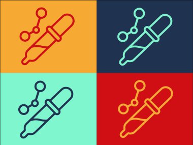 Pipette Test Logo Şablonu, Laboratuvarın Basit Düz Simgesi, Test, Laboratuvar