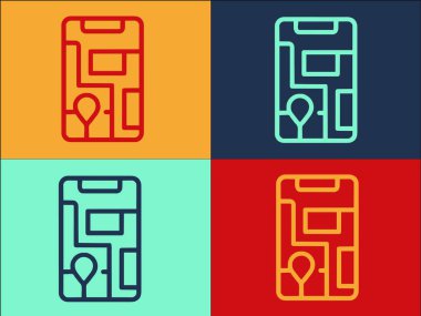 Plan Güzergahı Şablonu, Basit Düz Seyahat Simgesi, Harita, Turizm