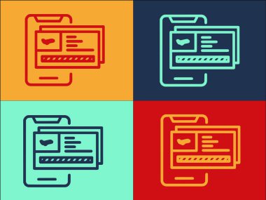 Online Uçak Bilet Şablonu, Basit Düzlemsel Düz Simge, Çevrimiçi, Bilet