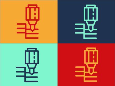 Planer Milling Makinesi Logo Şablonu, Makinenin Basit Düz Simgesi, Ekipman, Sanayi