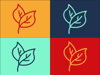 Bitki Yaprağı Logo Şablonu, Bitkinin Basit Düz Simgesi, Çiçek, Çiçek
