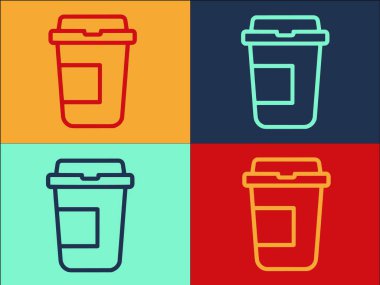 Plastik Kahve Kupası Logo Şablonu, Basit Düz Kahve Simgesi, Kupa, Plastik