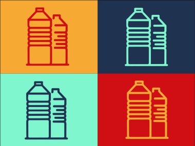 Plastik Hayvan Şişeleri Logo Şablonu, Plastik Basit Düz Simge, Evcil Hayvan, Şişe