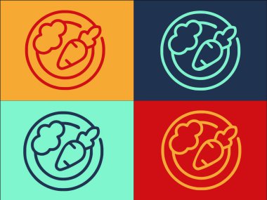 Tabak Ezilmiş Patates Logosu Şablonu, Tabağın Basit Düz Simgesi, Yiyecek, Sebze