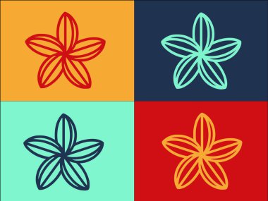 Plumeria Botanik Şablonu, Plumeria 'nın Basit Düz Simgesi, Botanik, Çiçek