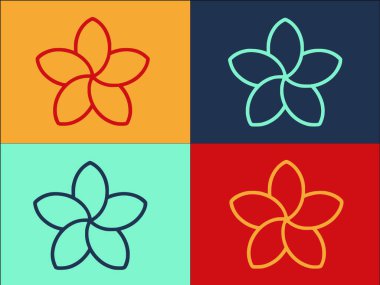 Plumeria Parti Logo Şablonu, Basit Düz Yaz Simgesi, Plumeria, Egzotik