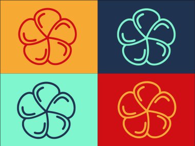 Plumeria Logo Şablonu, Çiçeğin Basit Düz Simgesi, Tropikal, Doğa