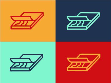 Plywood Paneli Logo Şablonu, Plywood 'un Basit Düz Simgesi, Panel, Tahta