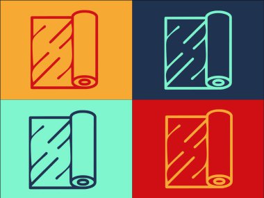 Plywood Yuvarlak Logo Şablonu, Plywood, Roll, Materyal Basit Düz Simgesi