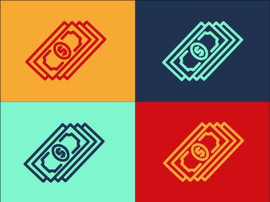 Cep Nakit Logo Şablonu, Basit Düz Finans Simgesi, Nakit, Para Birimi