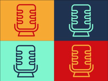 Podcast İnternet Logo Şablonu, İnternet 'in Basit Düz Simgesi, Podcast, Radyo