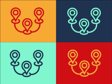 Yol Gösterge Logosu Şablonu, Basit Düz Seyahat Simgesi, Yol, Turizm