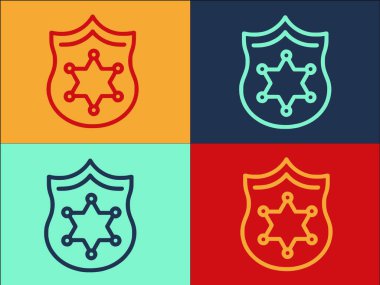 Polis Otoritesi Logo Şablonu, Polisin Basit Düz Simgesi, Yetki, Hukuk