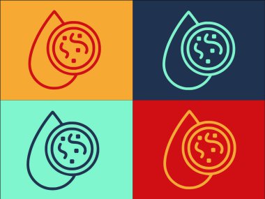 Kirlenmiş Su Damlası Logo Şablonu, Basit Düz Su Simgesi, Kirlilik, Düşürme