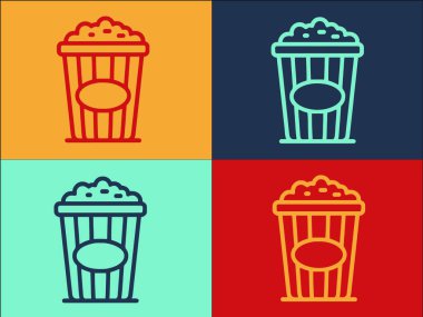 Patlamış mısır Cam Logo Şablonu, Basit Düz Yiyecek Simgesi, Patlamış Mısır, Atıştırmalık