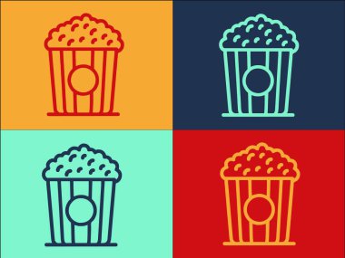 Patlamış mısır Logo Şablonu, Patlamış Mısır, Atıştırmalık, Yiyecek Basit Düz Simgesi