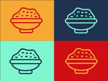 Lapa Kasesi Logo Şablonu, Basit Düz Kahvaltı Simgesi, Sağlıklı, Yulaf Ezmesi