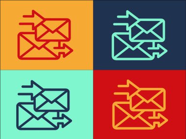 Posta Zarfı Logo Şablonu, Zarfın Basit Düz Simgesi, Posta, Posta