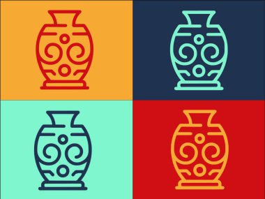 Çömlek Amforo Logo Şablonu, Vazo, Çömlek, Amforo Basit Düz Simgesi