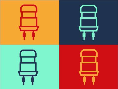 Güç Kapasitörü Logo Şablonu, Basit Düz Güç Simgesi, Kapasitör, Ekipman