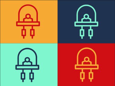 Power Diode Logo Şablonu, Basit Düz Güç Simgesi, Diyot, Teknoloji