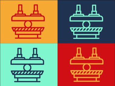 Press Machine Process Logo Şablonu, Basit Düz Üretim Simgesi, Endüstri, Basın