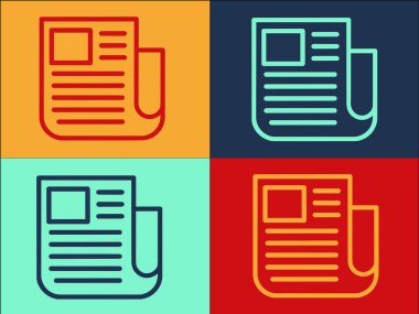 Gazete Logo Şablonu, Gazete, Basın, Medya Basit Düz Simgesi