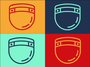 Önleme Yüzü Kalkan Şablonu, Virüsün Basit Düz Simgesi, Önleme, Koruma