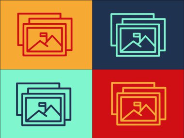 Yazdırılmış Resimler Logo Şablonu, Resmin Basit Düz Simgesi, Yazdırma, Fotoğraf