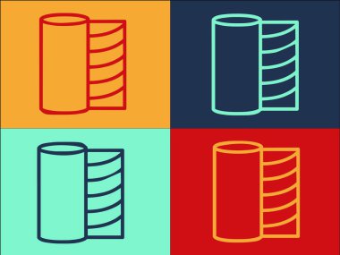 Yazdırma Logosu Şablonu, Basit Düz Yazdırma, Yuvarlama, Kağıt