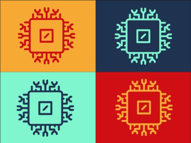 İşlemci Arayüzü Logo Şablonu, Dijital, İşlemci, Bilgisayar Simgesi
