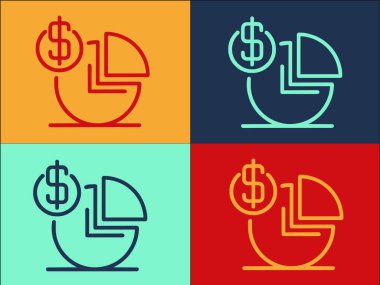 Kâr Çizelgesi Logo Şablonu, Grafiğin Basit Düz Simgesi, Çizelgesi, Kâr