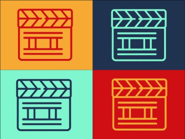 Alkış Projesi Logo Şablonu, Basit Düz Film Simgesi, Film, Alkış