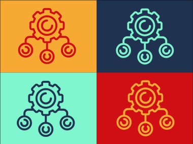 Proje Çalışma Sistemi Logo Şablonu, Sistem, İş ve Teknolojinin Basit Düz Simgesi