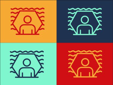 Korumalı Ses Adamı Logo Şablonu, Basit Düz Ses Simgesi, İnsan, Koruma