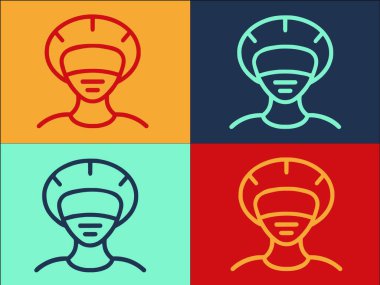 Koruyucu Saç Kapağı Logosu Şablonu, Basit Düz Saç Simgesi, Koruma, Sağlık