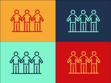 Protestocular Logo Şablonu, Basit Düz Protesto Simgesi, İnsanlar, Satır