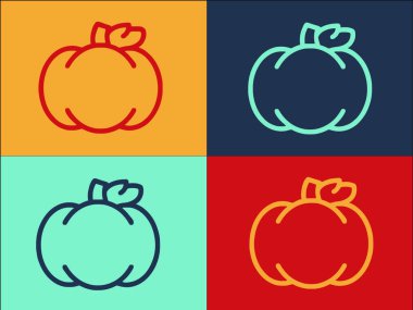 Balkabağı Vitamin Logosu Şablonu, Basit Düz Balkabağı Simgesi, Yiyecek, Vitamin