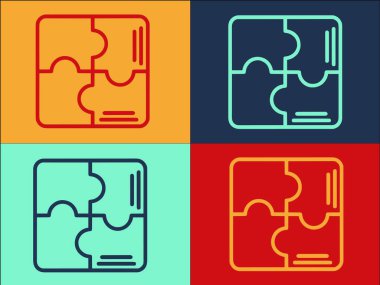 Bulmaca Şablonu, Parçanın Basit Düz Simgesi, Şema, Bulmaca