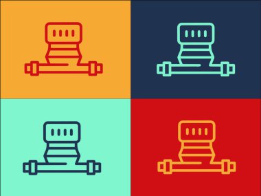 Hızlı su pompası renkli simge seti 