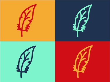 Tüy Tüy Logo Şablonu, Tüy, Tüy, Kalemin Basit Düz Simgesi