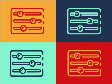 Radyo Dengeleyici Logo Şablonu, Basit Düz Teknoloji Simgesi, Ses, Radyo