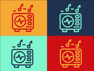 Radyo Müzik Logosu Şablonu, Radyo, Müzik, Ses Basit Düz Simgesi