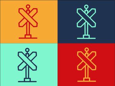 Demiryolu Göstergesi Logo Şablonu, Demiryolu, Tren Yolu Basit Düz Simgesi